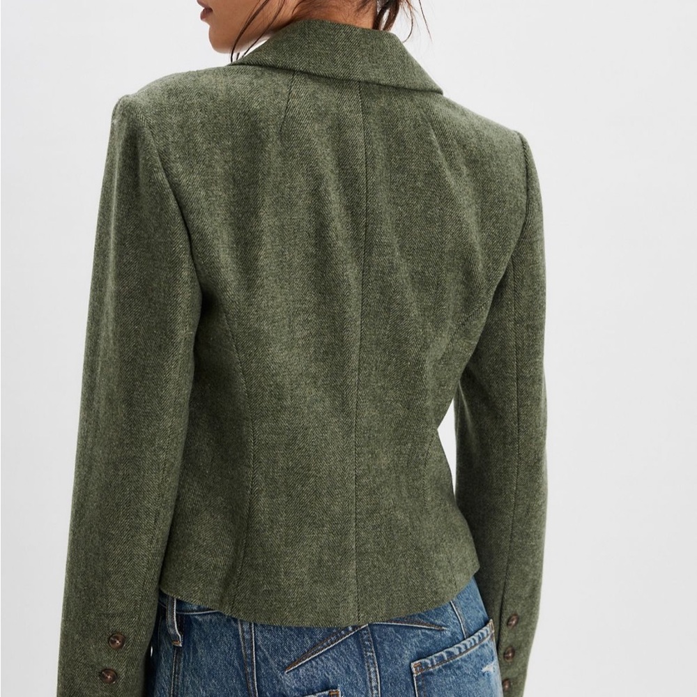 Free People Whip Smart Forest Green Blazer NWT